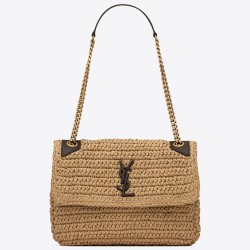 Saint Laurent Niki Medium Bag in Naturel Raffia YSLBS81331