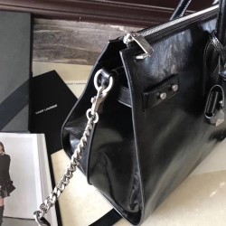 Saint Laurent Sac De Jour Souple 36 Duffle Bag In Black Moroder Leather YSLBS81347