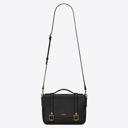 Saint Laurent School Bag In Black Calfskin YSLBS81348