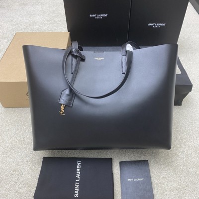 Saint Laurent Shopping Tote Bag in Black Leather YSLBS81350