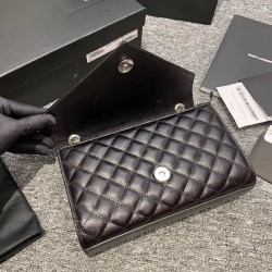 Saint Laurent Small Envelope Bag In Noir Grained Leather YSLBS81355