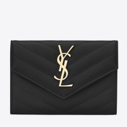 Saint Laurent Small Envelope Wallet In Black Leather YSLBS81357