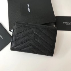 Saint Laurent Small Envelope Wallet In Noir Leather YSLBS81358