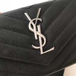 Saint Laurent Small Envelope Wallet In Noir Leather YSLBS81358