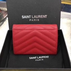 Saint Laurent Small Envelope Wallet In Red Leather YSLBS81359