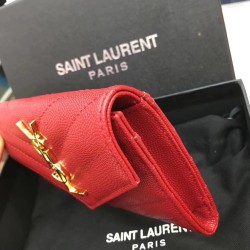 Saint Laurent Small Envelope Wallet In Red Leather YSLBS81359