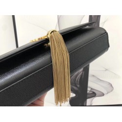 Saint Laurent Small Kate Tassel Bag In Black Grained Leather YSLBS81365