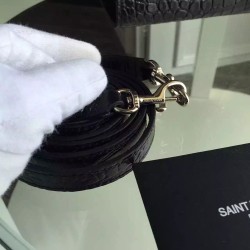 Saint Laurent Small Sac De Jour Bag In Black Crocodile Leather YSLBS81370