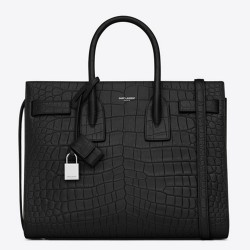 Saint Laurent Small Sac De Jour Bag In Black Crocodile Leather YSLBS81370