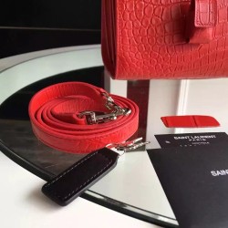 Saint Laurent Small Sac De Jour Bag In Red Crocodile Leather YSLBS81372