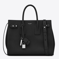 Saint Laurent Small Sac de Jour Souple Bag In Black Grained Leather YSLBS81374