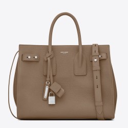 Saint Laurent Small Sac de Jour Souple Bag In Taupe Grained Leather YSLBS81377