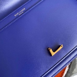 Saint Laurent Solferino Medium Bag In Blue Box Calfskin YSLBS81388