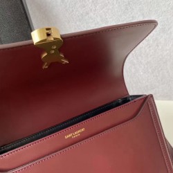 Saint Laurent Solferino Medium Bag In Bordeaux Calfskin YSLBS81389