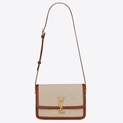 Saint Laurent Solferino Medium Bag In Canvas with Calfskin YSLBS81391