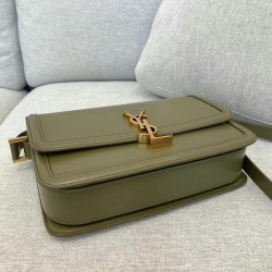 Saint Laurent Solferino Medium Bag In Khaki Calfskin YSLBS81392