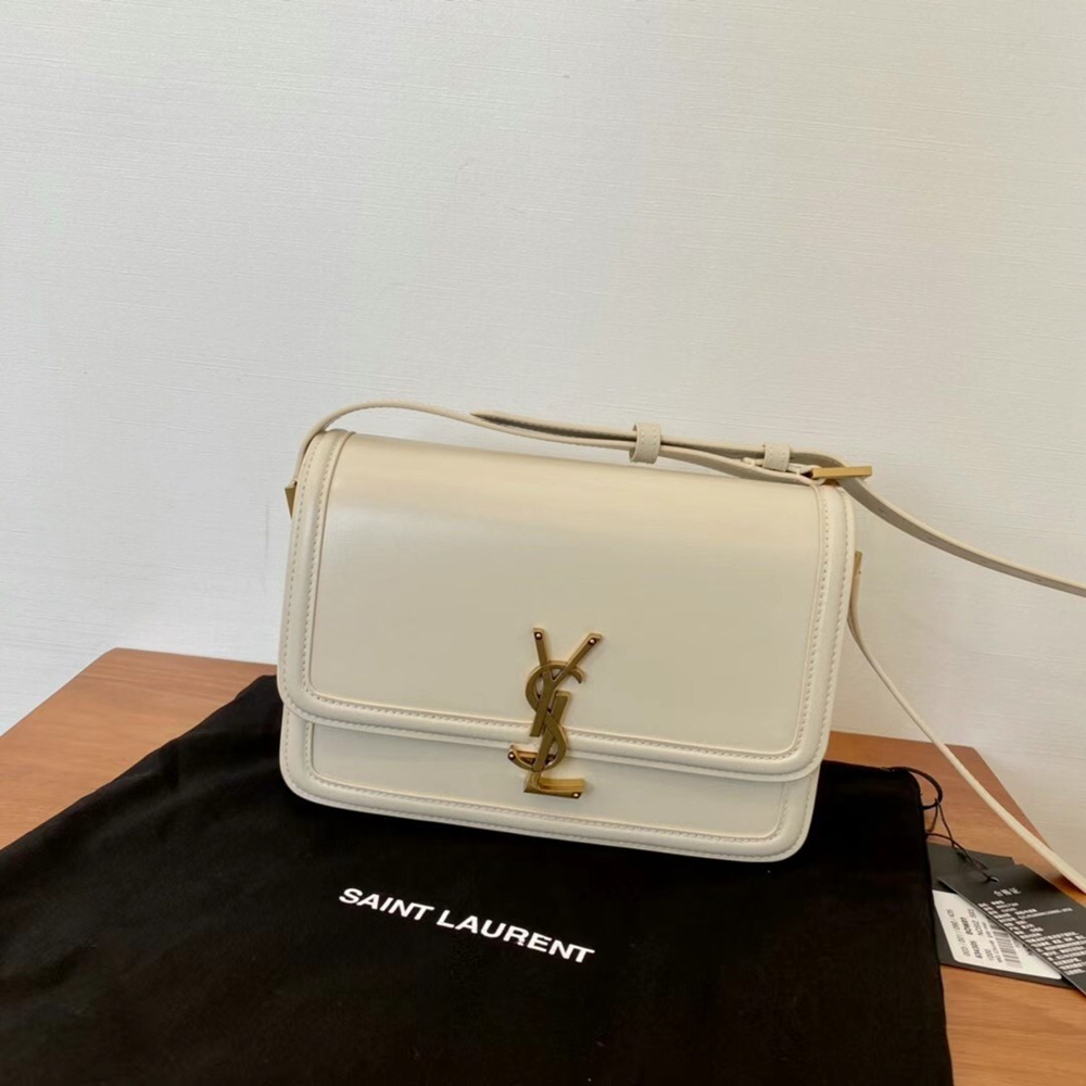 Saint Laurent Solferino Medium Bag In White Calfskin YSLBS81394