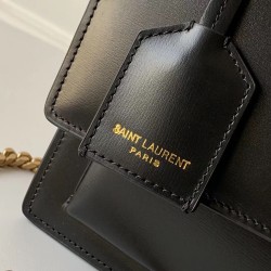 Saint Laurent Sunset Medium Bag In Black Calfskin YSLBS81407