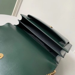 Saint Laurent Sunset Medium Bag In Green Calfskin YSLBS81414