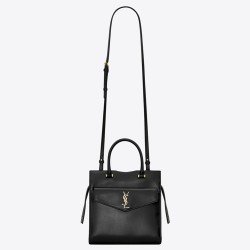 Saint Laurent Uptown Small Tote In Black Smooth Leather YSLBS81429