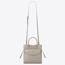 Saint Laurent Uptown Small Tote In Blanc Smooth Leather YSLBS81430