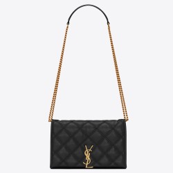 Saint Laurent WOC Becky Chain Wallet In Black Lambskin YSLBS81438