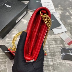 Saint Laurent WOC Becky Chain Wallet In Red Lambskin YSLBS81439