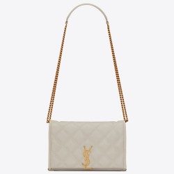 Saint Laurent WOC Becky Chain Wallet In White Lambskin YSLBS81440