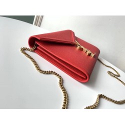 Saint Laurent WOC Cassandra Chain Wallet In Red Leather YSLBS81442