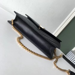 Saint Laurent WOC Envelope Chain Wallet In Black Leather YSLBS81445