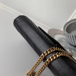 Saint Laurent WOC Monogram Chain Wallet In Black Leather YSLBS81450