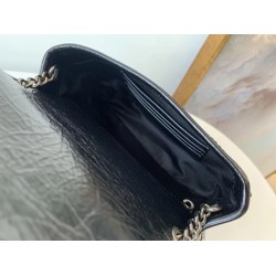 Saint Laurent WOC Niki Chain Wallet In Black Crinkled Leather YSLBS81455