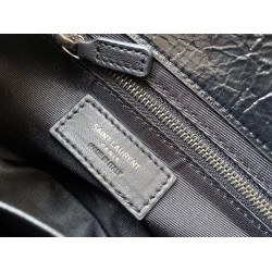 Saint Laurent WOC Niki Chain Wallet In Black Crinkled Leather YSLBS81455