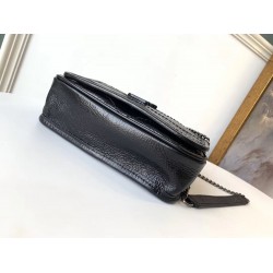 Saint Laurent WOC Niki Chain Wallet In Black Crinkled Leather YSLBS81455