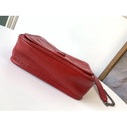 Saint Laurent WOC Niki Chain Wallet In Red Crinkled Leather YSLBS81457