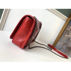 Saint Laurent WOC Niki Chain Wallet In Red Crinkled Leather YSLBS81457