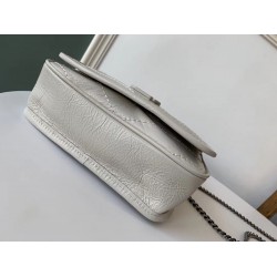 Saint Laurent WOC Niki Chain Wallet In White Crinkled Leather YSLBS81459