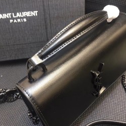 Saint Laurent WOC Sunset Chain Wallet All Black YSLBS81463