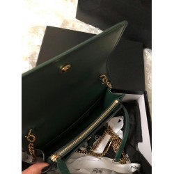 Saint Laurent WOC Sunset Chain Wallet In Green Calfskin YSLBS81465