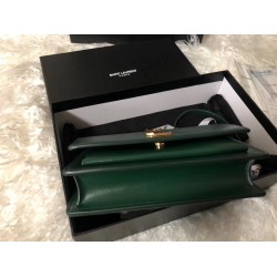 Saint Laurent WOC Sunset Chain Wallet In Green Calfskin YSLBS81465