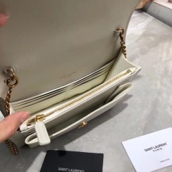 Saint Laurent WOC Sunset Chain Wallet In White Calfskin YSLBS81468