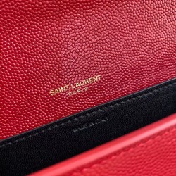 Saint Laurent WOC Uptown Chain Wallet In Red Leather YSLBS81470